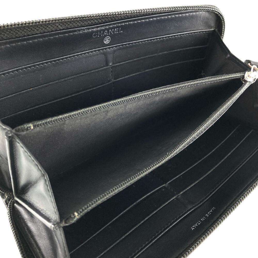 CHANEL Authentic Black Caviar Leather Logo Wallet - Picture 8 of 8